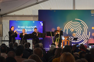 jazzige Blechblas-Klänge des Bläser-Quartetts ‚Classic Brass Ruhr‘. Foto: EKvW