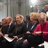 v. l.: Präses Annette Kurschus, Bundeskanzler Olaf Scholz und die Bevollmächtigte der EKD bei Bund und EU, Anne Gidion. Foto: EKD