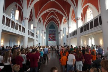 Der Abschlussgottesdienst in der Christusgemeinde Hamm war für die jungen Sänger*innen das Highlight des Tages. Foto: Hanns-Peter Springer