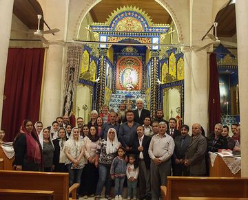 Delegation mit den syrisch-orthodoxen Gastgebern in der Bischofskirche in Adiyaman