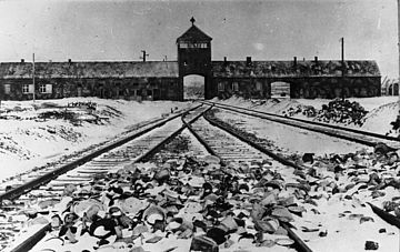 Konzentrationslager Auschwitz-Birkenau, nach der Befreiung 1945. Bild: Bundesarchiv, Stanislaw Mucha / CC-BY-SA 3.0