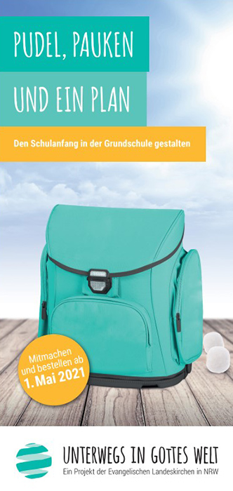 Im Materialpaket für die Grundschule steckt in diesem Jahr das ABC-Bilderbuch „Pudel, Pauken und ein Plan“. Bild: EKvW